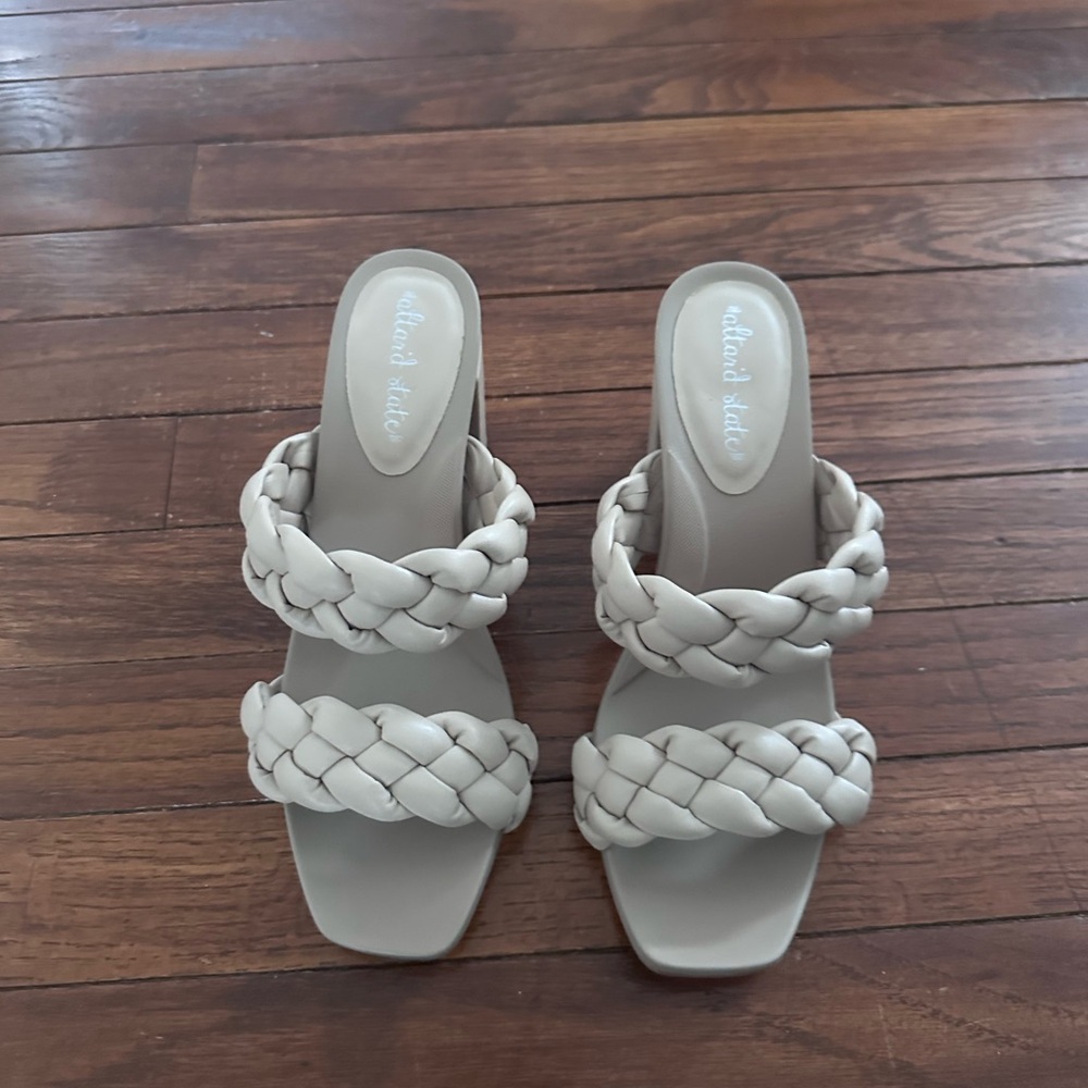 Altar'd State Cream Modern Braided Sandals